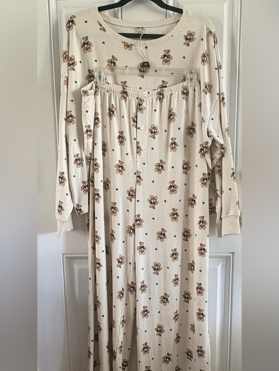 American Eagle Outfitters Other - American Eagle AE Lounge Teddy Bear Pajama Set Women’s XL Cream Cozy